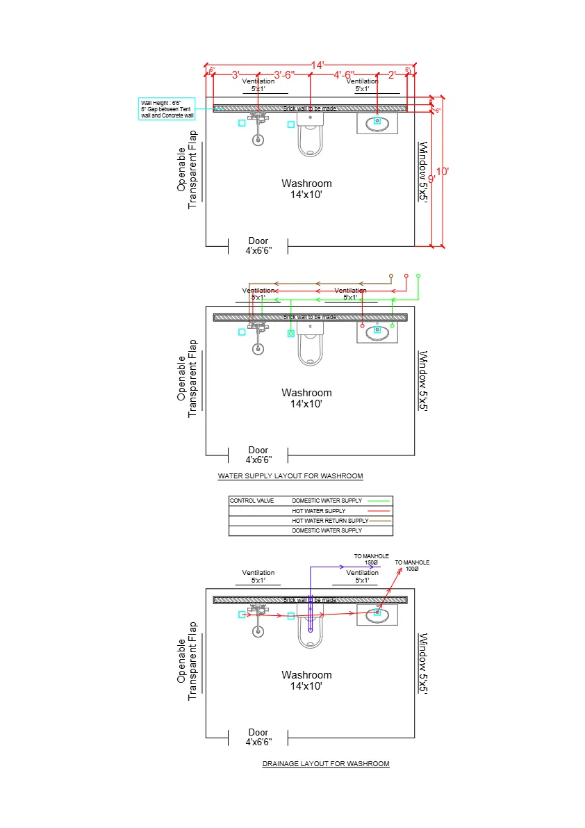12x24 Tent Plumbing Layout